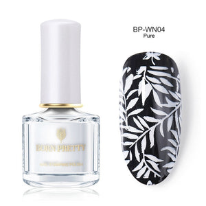 Black White Nail Stamping Polish varnish - goget-glow.com