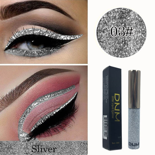 Silver Glitter Eyeshadow Liquid Eyeliner - goget-glow.com